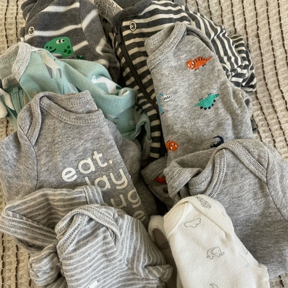 Other - LOT OF 9 BOYS FALL/WINTER LONG SLEEVE ONSIES/PJ'S SIZE NEWBORN